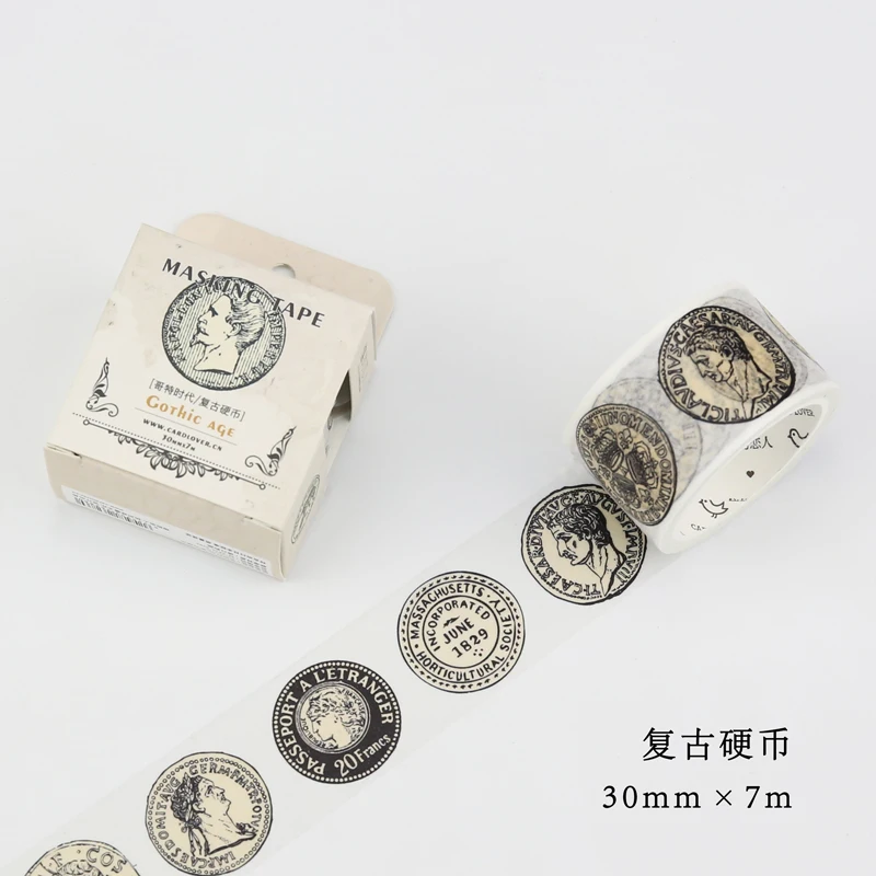 30mm wide Ancient coins gothic age decoration scotch washi tape DIY diary planner scrapbook masking tape
30mm wide Ancient coins gothic age decoration scotch washi tape DIY diary planner scrapbook masking tape