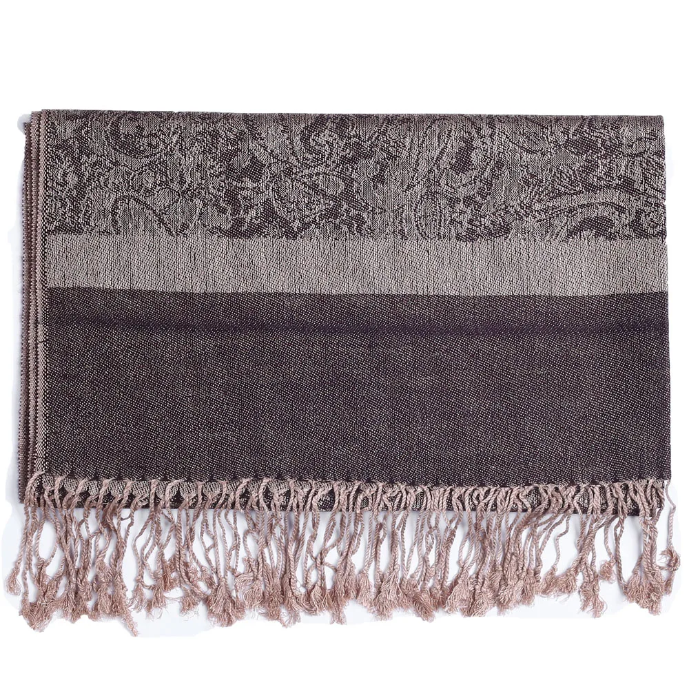 Winter Scarf Pashmina Silk Shawl Paisley Jacquard Autumn Warp Cashmere Long 2 Tones Soft High Quality Gift Brwon
Winter Scarf Pashmina Silk Shawl Paisley Jacquard Autumn Warp Cashmere Long 2 Tones Soft High Quality Gift Brwon