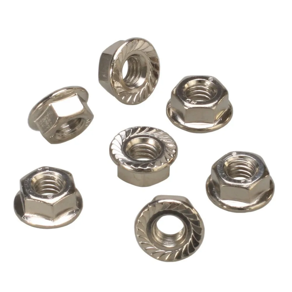 M3 4 5 6 Hex Flange Nut,Hex Nut witn Flange and Serrations,Nickel Plating,Pack 20 pcs
M3 4 5 6 Hex Flange Nut,Hex Nut witn Flange and Serrations,Nickel Plating,Pack 20 pcs