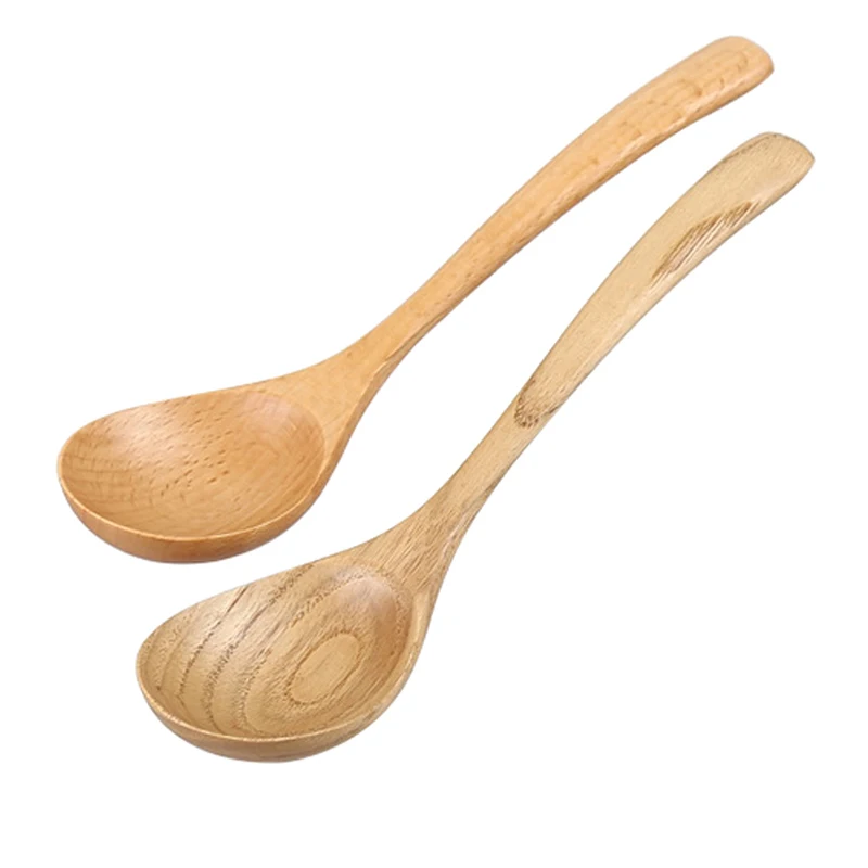 High Quality Wooden Spoon Large Soup Spoon Wood Dinner Cutlery Spoon Tablespoon Kitchen Ladle Wooden Cooking Utensils Tableware (8)