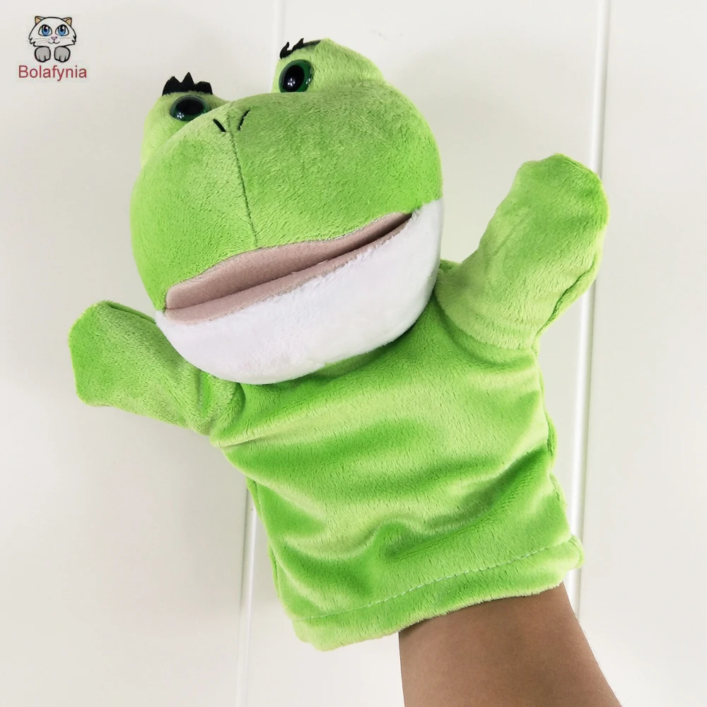 

BOLAFYNIA Children Hand Puppet Toys Green open mouth frog baby kid plush Stuffed Toy for Christmas birthday gift