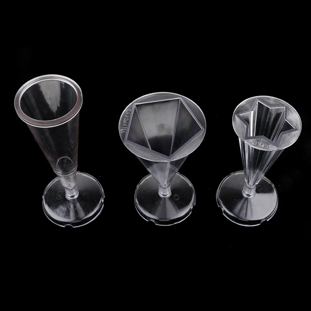 3pcs/set Plastic Cone Pentagon Hexagon Shape Candle Making Mould with Base Handcraft DIY Decorative Candle Making Mold
