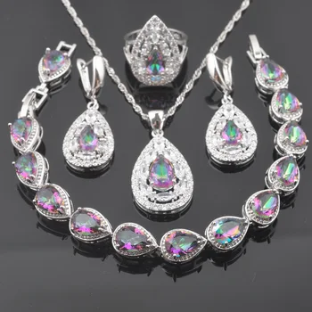 For Women Jewelry Sets Water Dtrop Cubic Zirconia Silver Color Necklace And Earrings Set Ring Bracelet Wedding Costume QS0573
For Women Jewelry Sets Water Dtrop Cubic Zirconia Silver Color Necklace And Earrings Set Ring Bracelet Wedding Costume QS0573