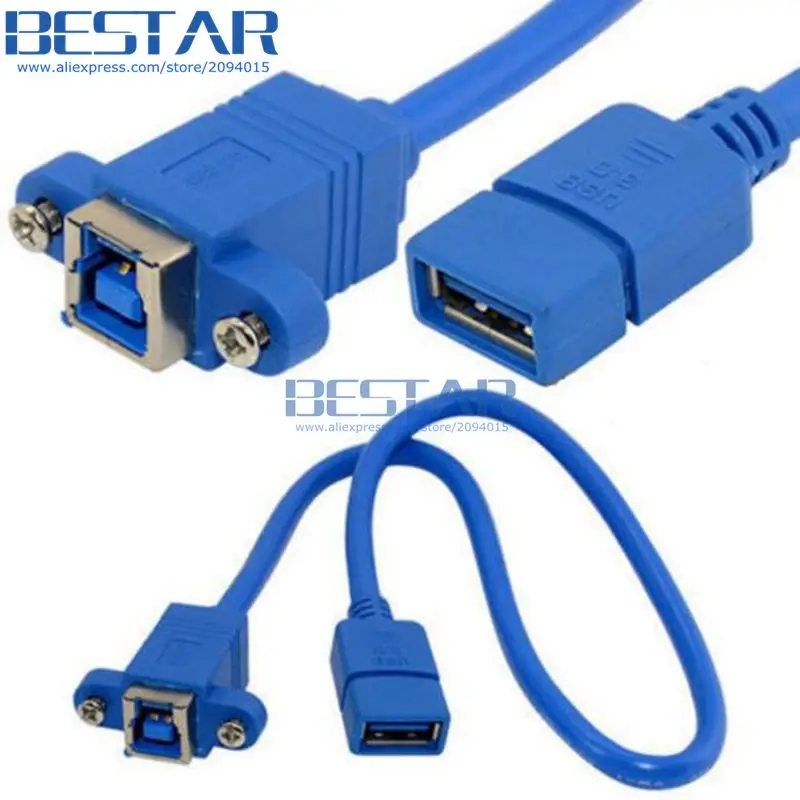 30CM 1FT 0.3M USB 3.0 B Printer Cable USB 3.0 A female to USB3.0 B Female with screw hole panel mount short data printers cables
30CM 1FT 0.3M USB 3.0 B Printer Cable USB 3.0 A female to USB3.0 B Female with screw hole panel mount short data printers cables