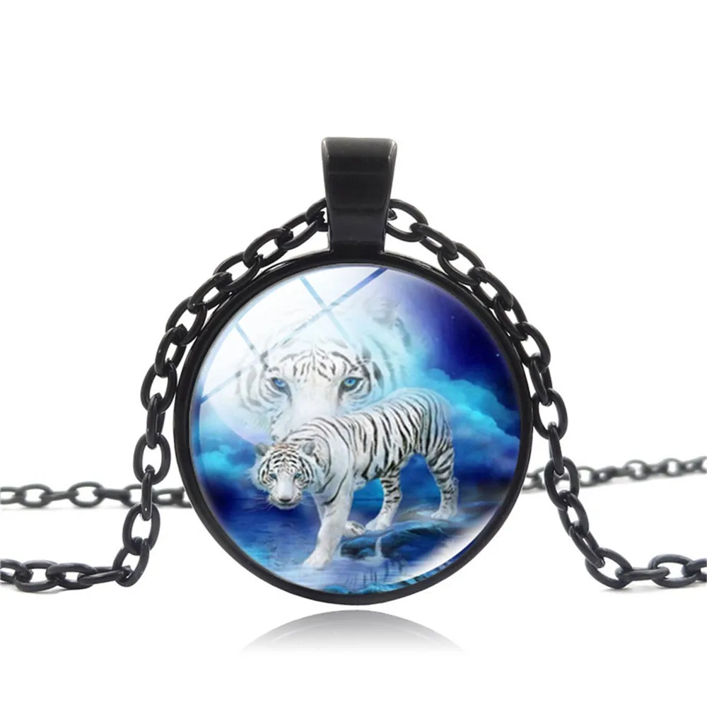 Moonlight White Tiger Cabochon Glass Silver Chain Pendant Necklace for Women Stainless Steel Jewelry Gem Animal Pendant Necklace
Moonlight White Tiger Cabochon Glass Silver Chain Pendant Necklace for Women Stainless Steel Jewelry Gem Animal Pendant Necklace