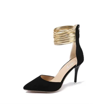 2018 summer new thin high heels fashion pointed fine heels.