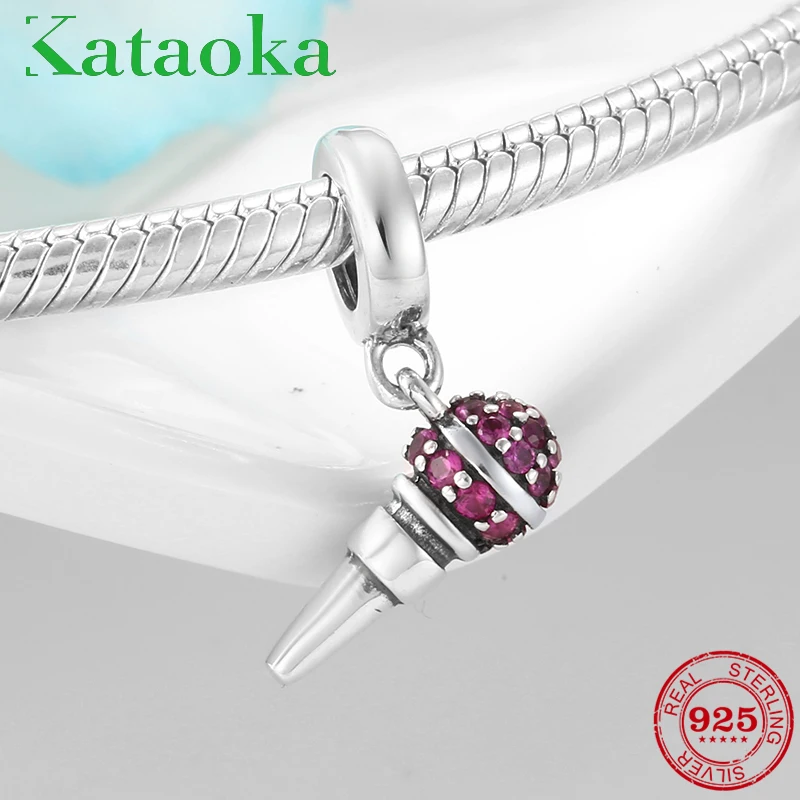 Hot 925 Sterling Silver Singing microphone Beautiful Pink CZ beads For jewelry making Fit Original Pandora Charm Bracelets
Hot 925 Sterling Silver Singing microphone Beautiful Pink CZ beads For jewelry making Fit Original Pandora Charm Bracelets