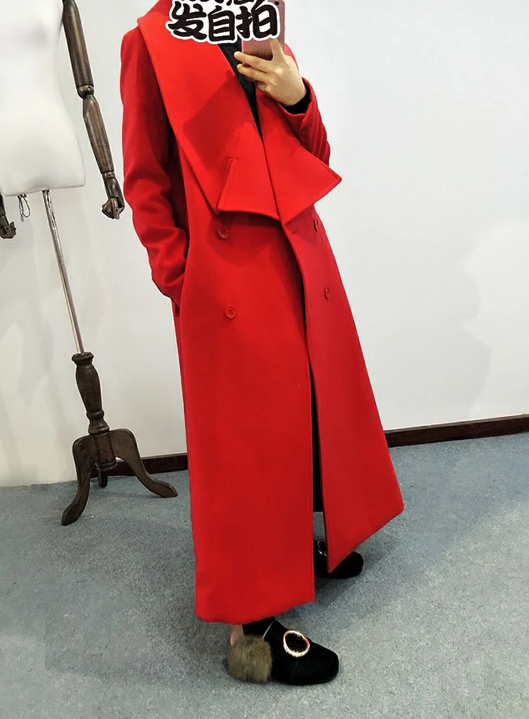 UK 2019 Fall Winter Women Red Simple Classic Large Collar Oversized Maxi Long Coat Female Outerwear manteau femme abrigos mujer
UK 2019 Fall Winter Women Red Simple Classic Large Collar Oversized Maxi Long Coat Female Outerwear manteau femme abrigos mujer