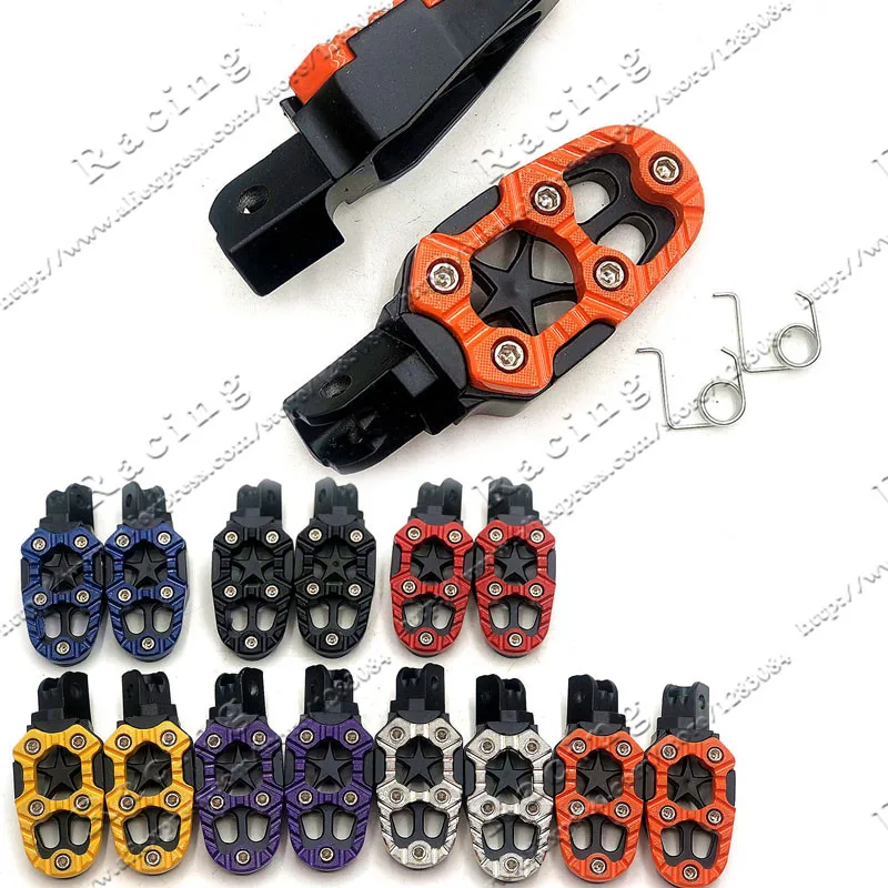 1 Pair Universal 8mm Metal Motorcycle Foot Pegs Pedals Footrests with Spring for dirt Pit Bike
1 Pair Universal 8mm Metal Motorcycle Foot Pegs Pedals Footrests with Spring for dirt Pit Bike