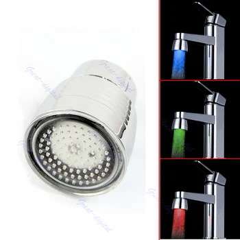 szrandy Temperature Sensor 3 Color Kitchen Water Tap Faucet RGB Glow Shower LED Light