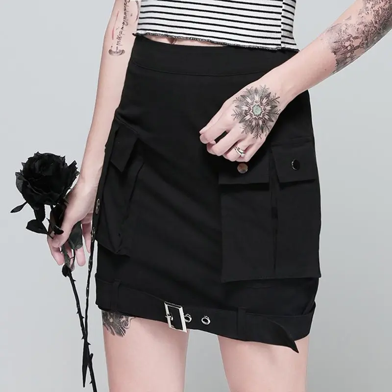 Streetwear Harajuku Gothic Cargo Skirt Women Cool Pockets Buckle Punk Hipster Summer High Waist Black School Casual Short Skirts
Streetwear Harajuku Gothic Cargo Skirt Women Cool Pockets Buckle Punk Hipster Summer High Waist Black School Casual Short Skirts