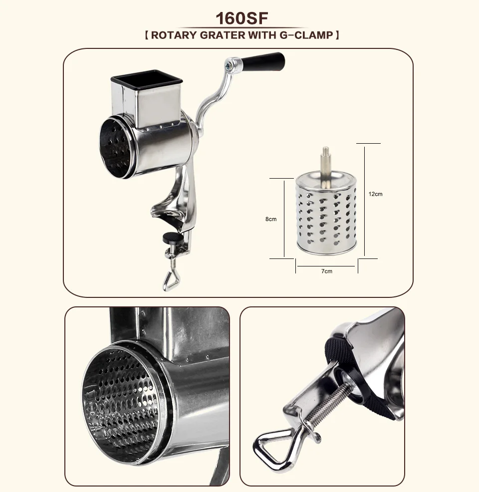 Multi functional kitchen rotary nut & cheese grater _04