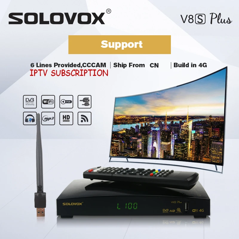 OpenBox SOLOVOX V8S PLUS Satellite Receiver 2USB Support Biss Key TV Home Theater Support Portugal CCcam IPTV M3U Subscription 
OpenBox SOLOVOX V8S PLUS Satellite Receiver 2USB Support Biss Key TV Home Theater Support Portugal CCcam IPTV M3U Subscription