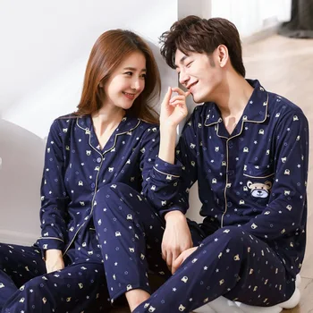 Couples Long Sleeve Cotton Pajamas Sets for Women 2019 Autumn Sleepwear Pyjama Men Loungewear Homewear Pijama Mujer Home Clothes
Couples Long Sleeve Cotton Pajamas Sets for Women 2019 Autumn Sleepwear Pyjama Men Loungewear Homewear Pijama Mujer Home Clothes