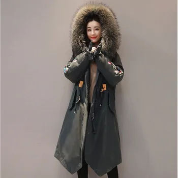 Winter Jacket Women Natural Fur Collar Parkas Embroidery Hooded Padded Coat New Warm Fit Overcoat Abrigos Mujer Invierno YP1636
Winter Jacket Women Natural Fur Collar Parkas Embroidery Hooded Padded Coat New Warm Fit Overcoat Abrigos Mujer Invierno YP1636