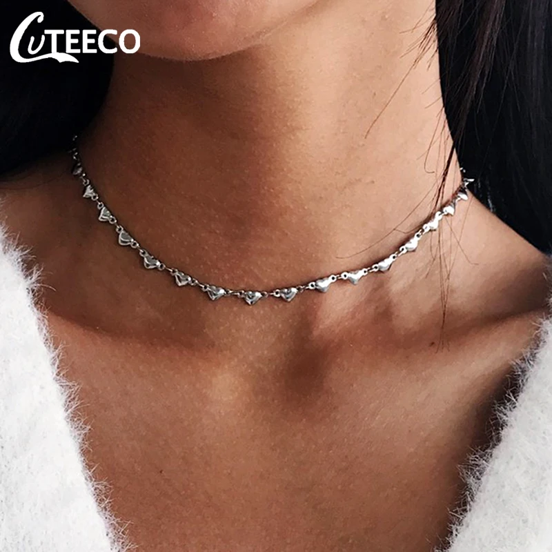 CUTEECO Free Shipping New Gold Love Heart Beads Choker Necklace For Women Jewelry Necklaces Chocker Collares Mujer Collier Femme
CUTEECO Free Shipping New Gold Love Heart Beads Choker Necklace For Women Jewelry Necklaces Chocker Collares Mujer Collier Femme