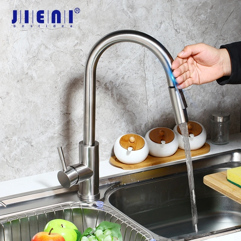 JIENI Touch Control Kitchen Faucets Stainless Steel Smart Sensor Kitchen Mixer Touch Faucet Kitchen Pull Down Sink Tap Faucet
JIENI Touch Control Kitchen Faucets Stainless Steel Smart Sensor Kitchen Mixer Touch Faucet Kitchen Pull Down Sink Tap Faucet