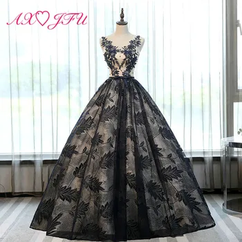 AXJFU navy blue lace leaf evening dress long section of the summer color arts princess navy blue leaf evening dress NY398
AXJFU navy blue lace leaf evening dress long section of the summer color arts princess navy blue leaf evening dress NY398