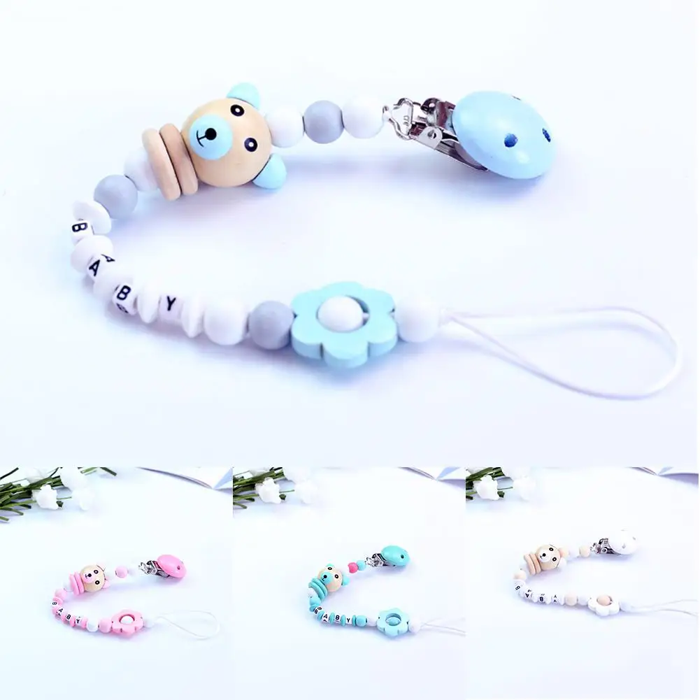 New Infant Baby Wooden Beads Pacifier Clip Chain Holder Teether Nipple Soother Strap
New Infant Baby Wooden Beads Pacifier Clip Chain Holder Teether Nipple Soother Strap