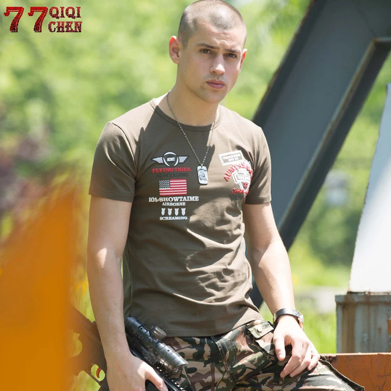 QIQICHEN Summer 3D Military Men T-shirt 2018 Letter Printing Short Sleeve Embroidery T Shirt Men Camisetas hombre Plus Size 4XL
QIQICHEN Summer 3D Military Men T-shirt 2018 Letter Printing Short Sleeve Embroidery T Shirt Men Camisetas hombre Plus Size 4XL