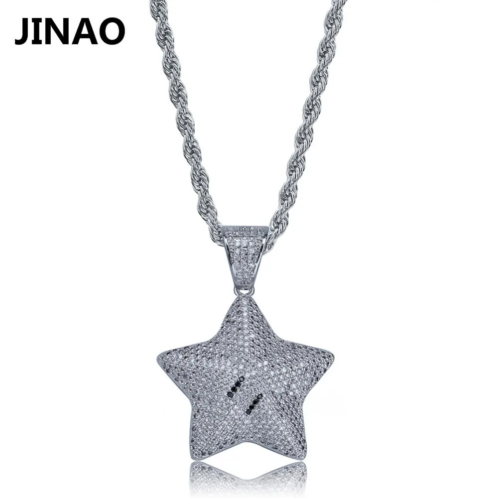 JINAO New Gold silver plated jewelry inlaid AAA Cubic Zirconia Hip Hop Punk Star Charm Bling pendant necklace creative For Gift
JINAO New Gold silver plated jewelry inlaid AAA Cubic Zirconia Hip Hop Punk Star Charm Bling pendant necklace creative For Gift