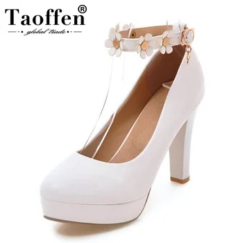 Taoffen 2019 New Women High Heel Shoes Round Toe Platform Ankle Strap Flower Pumps Fashion Party Club Shoes Women Size 32-43
Taoffen 2019 New Women High Heel Shoes Round Toe Platform Ankle Strap Flower Pumps Fashion Party Club Shoes Women Size 32-43