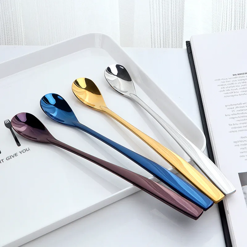 Stainless Steel rainbow Long Handled coffee spoons mixing spoons set cold drink fruit Ice Cream Dessert Tea Spoon Drinking Tools
Stainless Steel rainbow Long Handled coffee spoons mixing spoons set cold drink fruit Ice Cream Dessert Tea Spoon Drinking Tools
