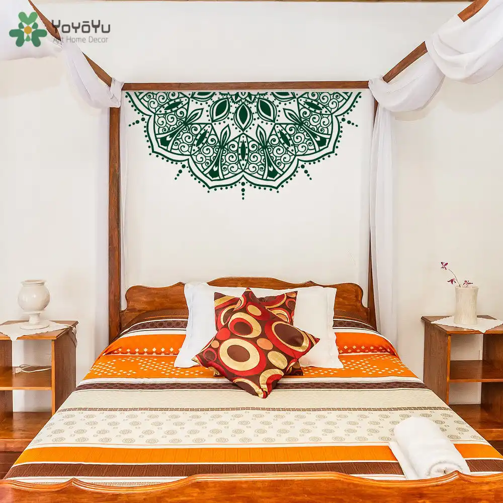 Yoyoyu Wall Decal Half Mandala Flower Wall Stickers Vinyl