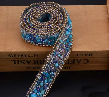 2.5cm blue Crystal trim Rhinestones Chain Wedding Bridal Applique Strass Mesh Crystal patches for Clothing Home Decor
2.5cm blue Crystal trim Rhinestones Chain Wedding Bridal Applique Strass Mesh Crystal patches for Clothing Home Decor