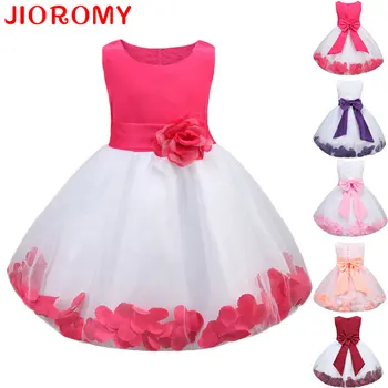 

Kids Infant Girls Flower Petals Dress Children Bridesmaid Toddler Elegant Dress Pageant Wedding Bridal Tulle Formal Party Dress