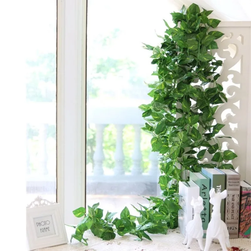 

Artificial Fake Hanging Vine Plant Leaves Ivy Garland Home Garden Wall Decoration Rattan for Wedding Supplies Free Shipping