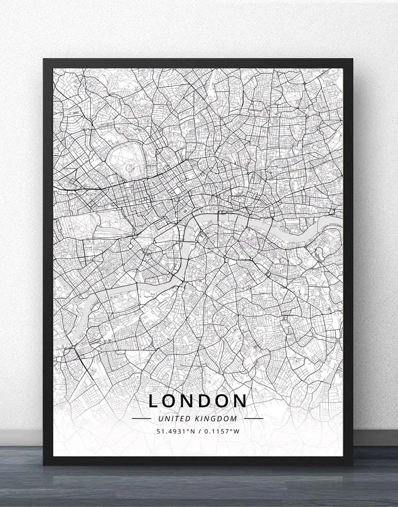 

London Luton Manchester Mansfield Middlesbrough Milton Keynes Northampton Norwich Nottingham Oxford United Kingdom Map Poster