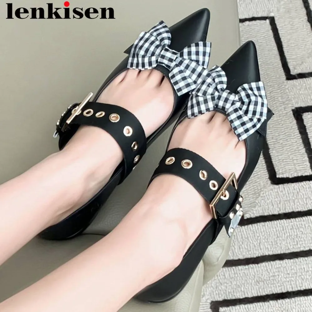 Lenkisen sweet princess style butterfly-knot decoration buckle strap pointed toe loafers young lady plus size vocation shoes L95
Lenkisen sweet princess style butterfly-knot decoration buckle strap pointed toe loafers young lady plus size vocation shoes L95