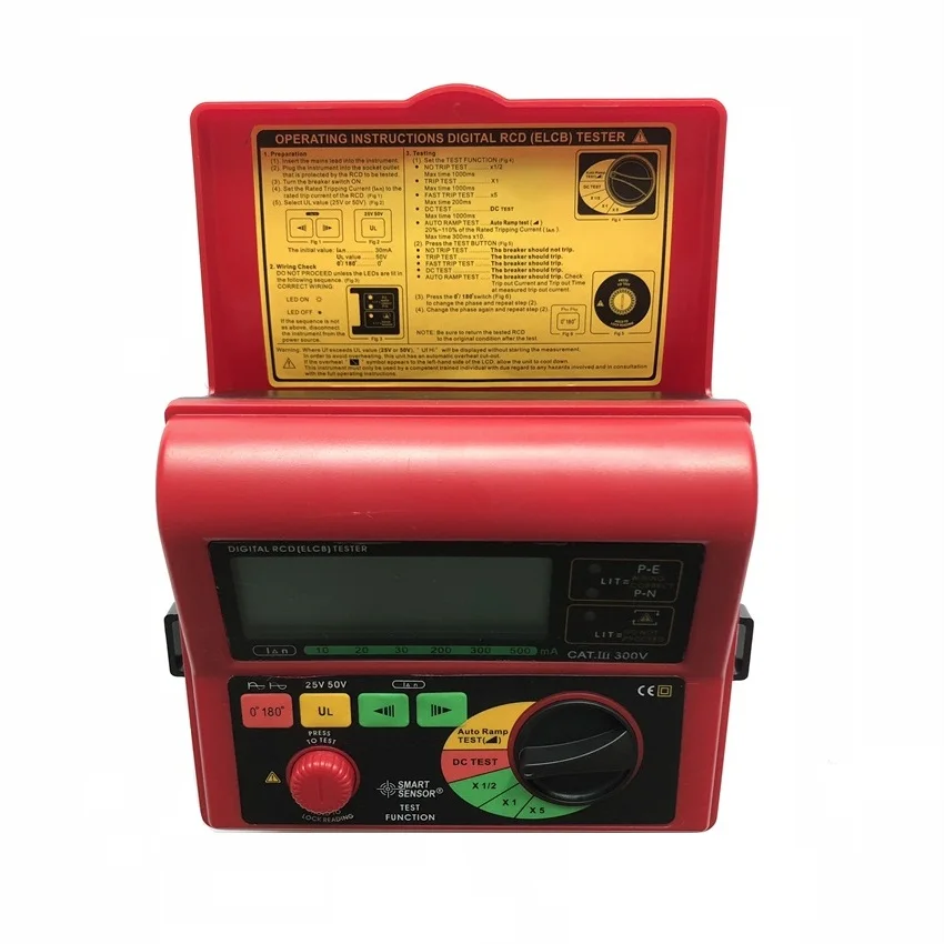 Smart Sensor AR5406 Leakage Switch Tester Digital RCD ELCB Tester Leakage Current Test 10/20/30/200/300/500mA
Smart Sensor AR5406 Leakage Switch Tester Digital RCD ELCB Tester Leakage Current Test 10/20/30/200/300/500mA