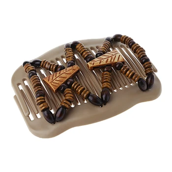 Women Girl Easy Magic Wood Beads Double Hair Comb Clip Stretchy Hair Accessories 
Women Girl Easy Magic Wood Beads Double Hair Comb Clip Stretchy Hair Accessories