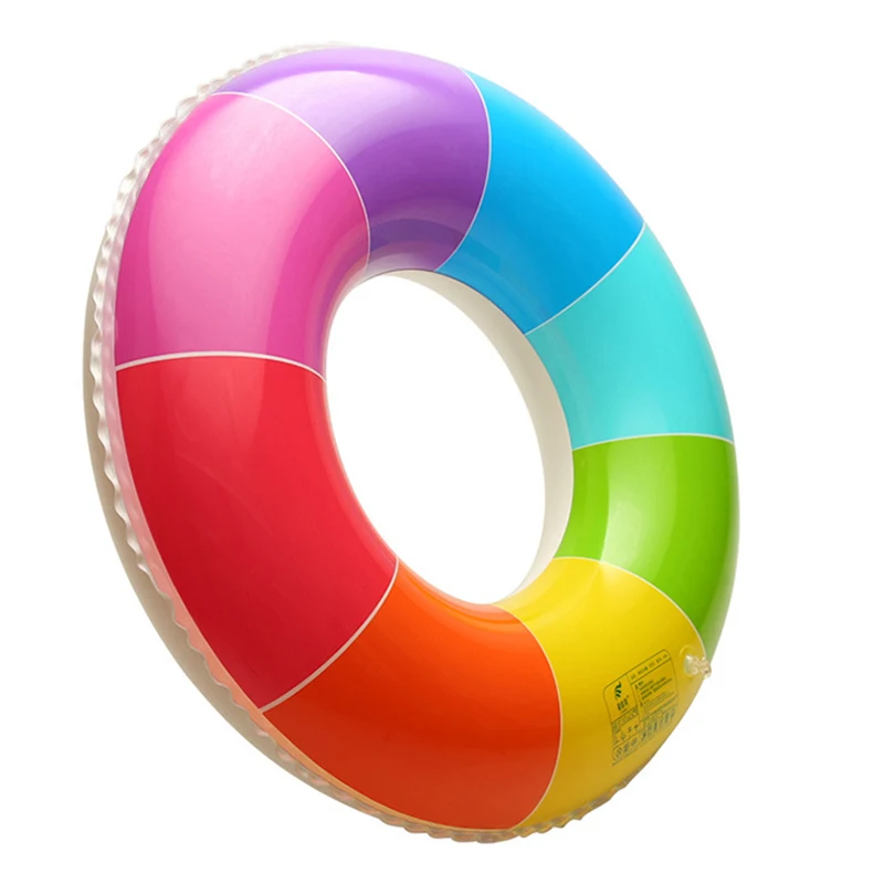 New Rainbow Inflatable Swimming Ring Swim Float Summer Beach Water Fun Pool Toys For Adults Children Kids 11