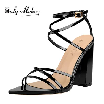Onlymaker Women's Sexy Peep Toe Heeled Sandals Crisscross Ankle Strap Square 10CM Heel Dress Summer Sandals
Onlymaker Women's Sexy Peep Toe Heeled Sandals Crisscross Ankle Strap Square 10CM Heel Dress Summer Sandals