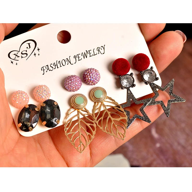 New fashion women jewelry wholesale girls pearl ear stud leaves star pretty mashup 6 pairs /set earrings gift free shipping
New fashion women jewelry wholesale girls pearl ear stud leaves star pretty mashup 6 pairs /set earrings gift free shipping