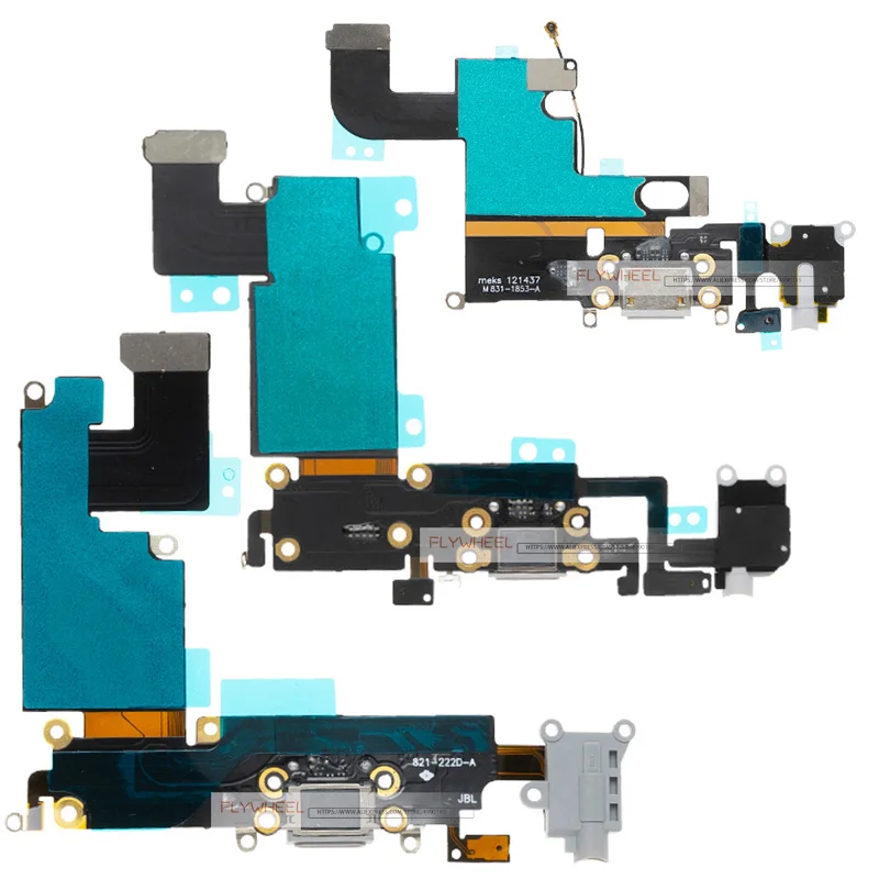 Гибкий кабель для iPhone 6 6S Plus с зарядным usb портом и гибкой лентой наушников 1