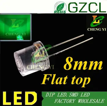 High brightness Pure Green 8mm flat top led diode 520-530nm round flat dip led(CE&Rosh)
High brightness Pure Green 8mm flat top led diode 520-530nm round flat dip led(CE&Rosh)