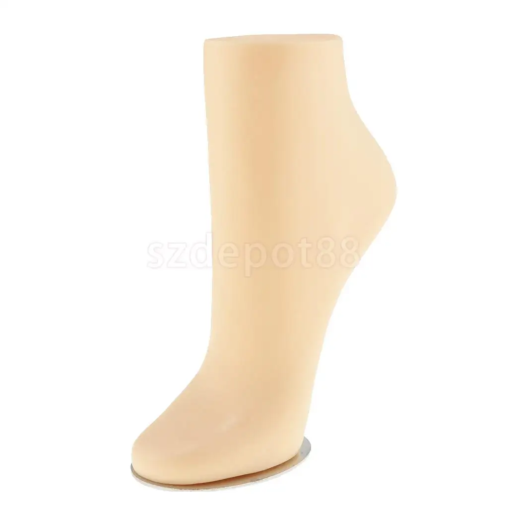 Adult Unisex PVC Mannequin Foot Anklet Socks Display, S/M/L, Black White Natural