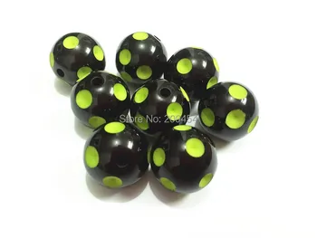 Newest !!20mm 100pcs/lot Black With Lime Green Polka Dot Beads,Chunky Beads For Kids Necklace Making
Newest !!20mm 100pcs/lot Black With Lime Green Polka Dot Beads,Chunky Beads For Kids Necklace Making