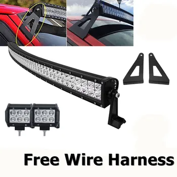 Curved 50 Inch LED Light Bar +2pcs 4"18W Pods Light +Mounting Bracket With Free Wire kit For 1984-2001 Jeep XJ Cherokee
Curved 50 Inch LED Light Bar +2pcs 4"18W Pods Light +Mounting Bracket With Free Wire kit For 1984-2001 Jeep XJ Cherokee