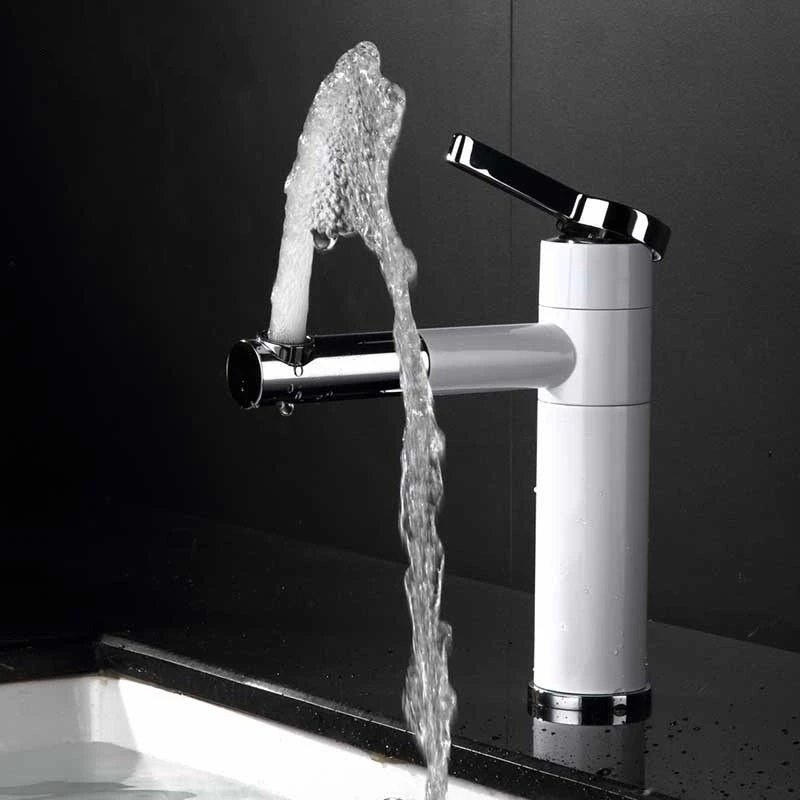 High quality white and chrome solid brass bathroom basin faucet hot and cold water mixer tap faucet with Swivel Spout
High quality white and chrome solid brass bathroom basin faucet hot and cold water mixer tap faucet with Swivel Spout