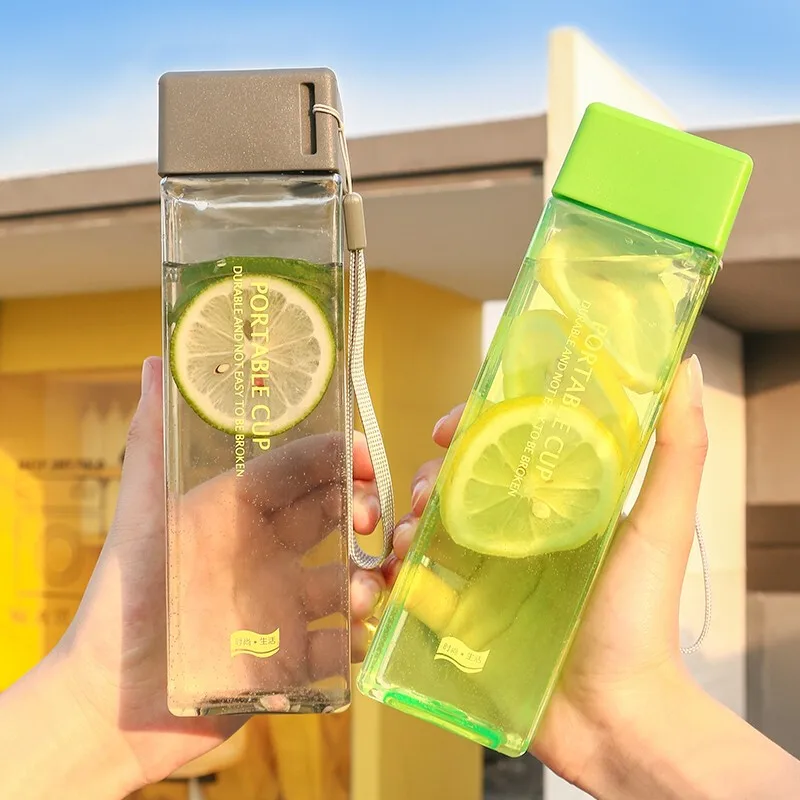 450ml Square Plastic Crystal Water Bottle to Drink with Rope Transparent Sport Hiking Water Bottles
450ml Square Plastic Crystal Water Bottle to Drink with Rope Transparent Sport Hiking Water Bottles