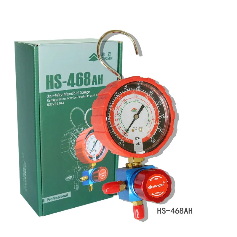 S-468AH/AL Freon Refrigerant one way manifold gauge for Car AC Airconditioning Conditioner R410A R32
S-468AH/AL Freon Refrigerant one way manifold gauge for Car AC Airconditioning Conditioner R410A R32
