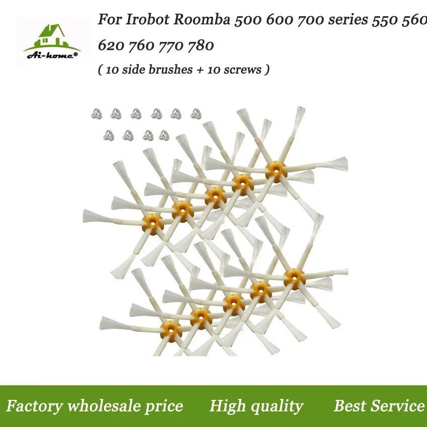 10pcs Side Brush 6-Armed + 10 Screws for iRobot Roomba 500 600 700 Series Vacuum Parts for iRobot Roomba 550 560 620 760 770 780
10pcs Side Brush 6-Armed + 10 Screws for iRobot Roomba 500 600 700 Series Vacuum Parts for iRobot Roomba 550 560 620 760 770 780