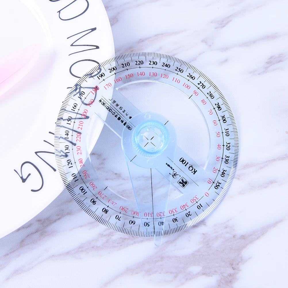 Plastic 360 Degree Pointer Protractor Ruler All Circular Angle Finder Swing Arm School Office Supplies 10cm Size: 10*10cm
Plastic 360 Degree Pointer Protractor Ruler All Circular Angle Finder Swing Arm School Office Supplies 10cm Size: 10*10cm