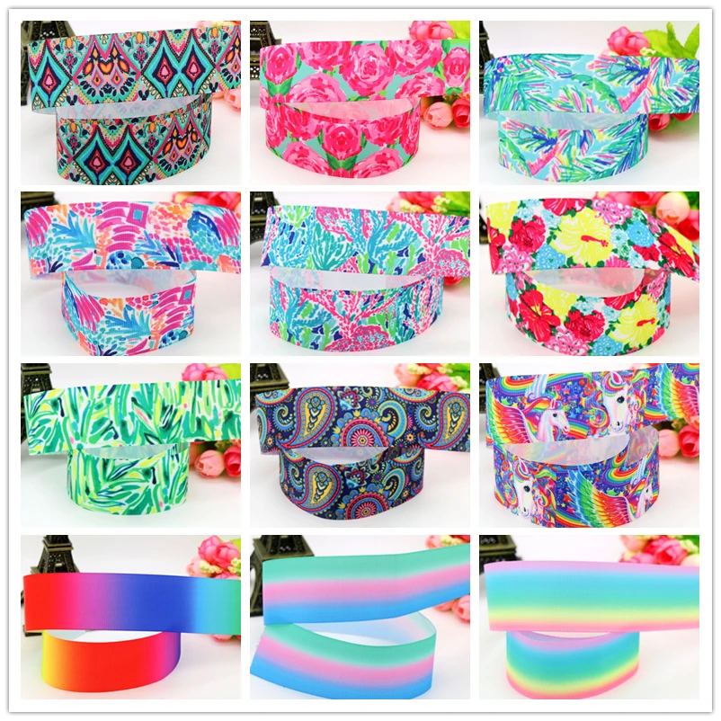 DHK 1.5'' 5yards gradient color lily flower printed grosgrain ribbon headwear hair bow diy decoration wholesale 38mm C1352
DHK 1.5'' 5yards gradient color lily flower printed grosgrain ribbon headwear hair bow diy decoration wholesale 38mm C1352