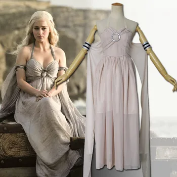 Daenerys Targaryen Cosplay Costume A Song of Ice and Fire Game Of Thrones Costume Long Halter Dress Halloween Costumes 
Daenerys Targaryen Cosplay Costume A Song of Ice and Fire Game Of Thrones Costume Long Halter Dress Halloween Costumes